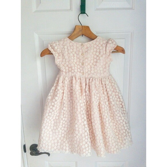 Pippa and Julie Size 4 Girls Flower Girl Pink Lacey Princess Dress - Picture 9 of 9